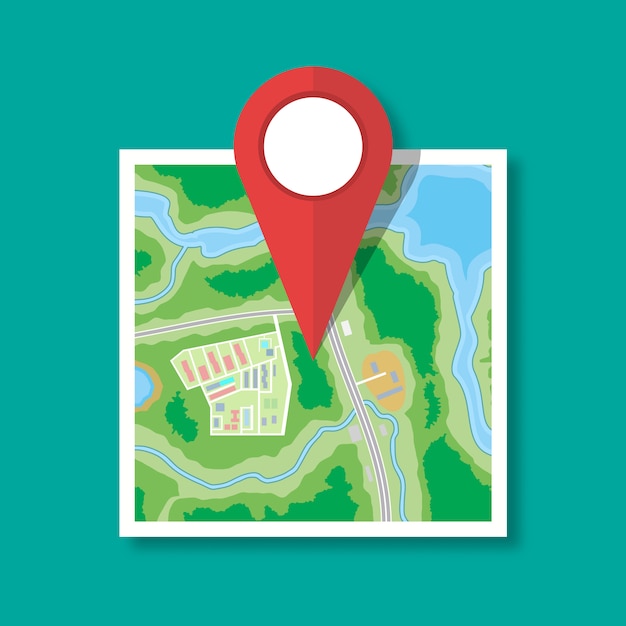 Gefaltetes Papier-Stadtplan-Symbol