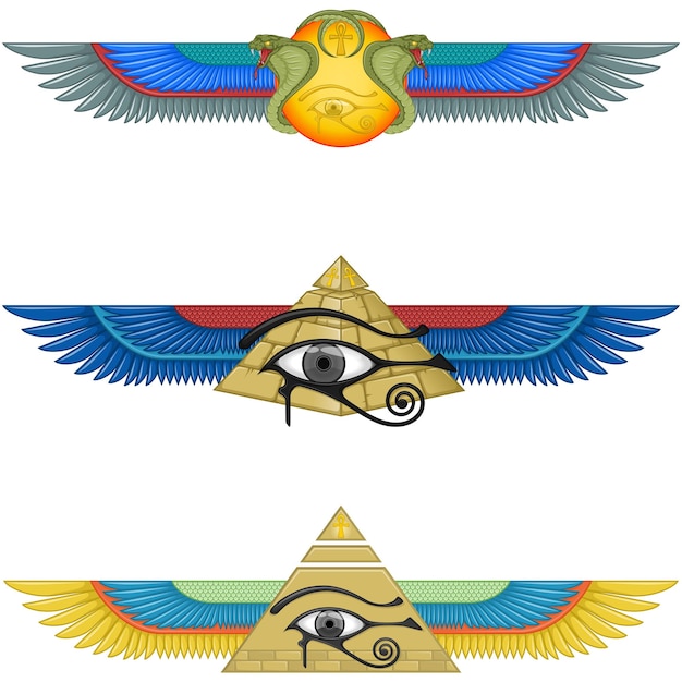 Geflügeltes symbol des alten ägypten