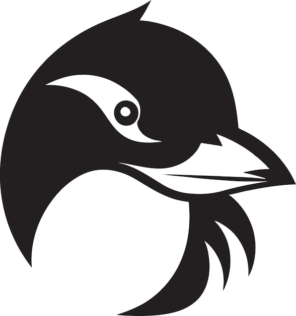 Vektor geformte eleganz, schwarze pinguin-symbole, eisige präsenz, majestätischer pinguin, schwarzes vektor-vogel-emblem in noir