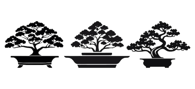 Geformter bonsai-baum-vektor