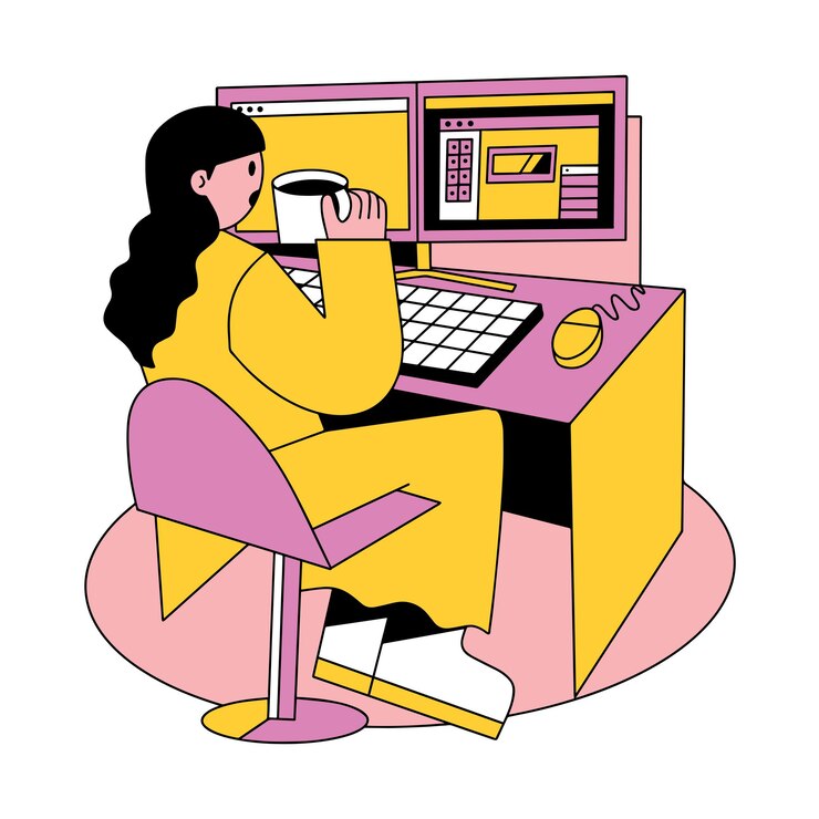 Vektor gefüllt mit frauen, die professionell in der finanztechnik arbeiten
