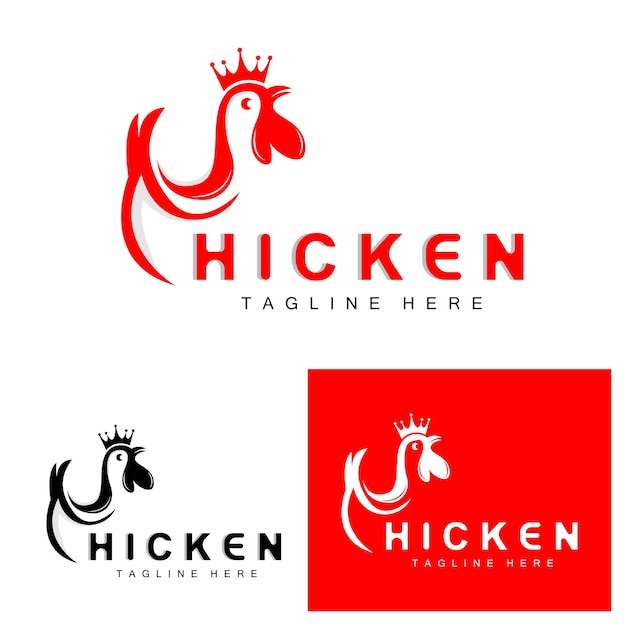 Gegrilltes hähnchen grill logo designhähnchenkopf vektor firmenmarke