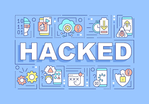 Gehackte Wortkonzepte blaue Fahne