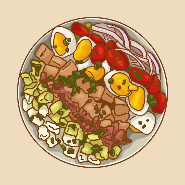 Vektor gehackter salat – die besten salate der welt