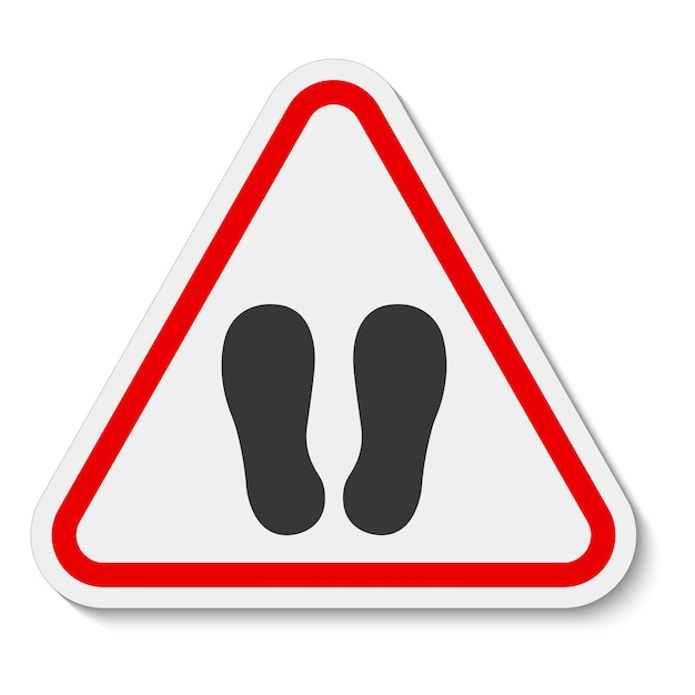 "Gehen oder stehen Sie hier nicht" Symbol auf weißem Hintergrund