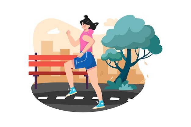 Gehen sie in der park-illustration joggen