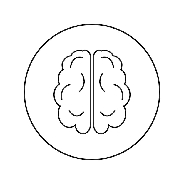Vektor gehirn lineares symbol medizin neurologie
