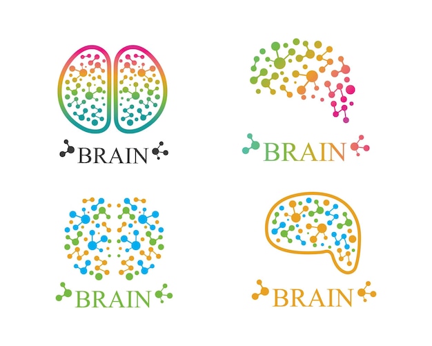 Gehirn-logo-vektorsymbol schablonenillustrationsdesign