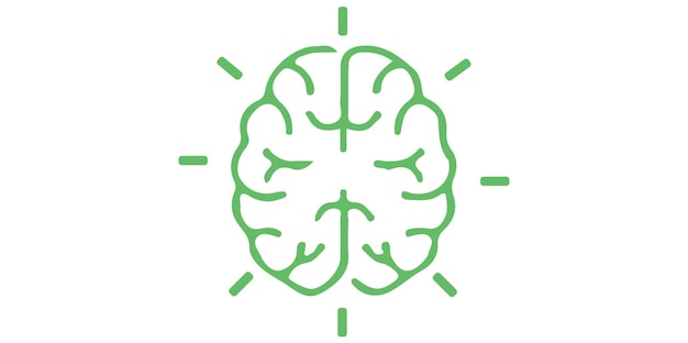 Gehirn-symbol auf transparentem hintergrund.