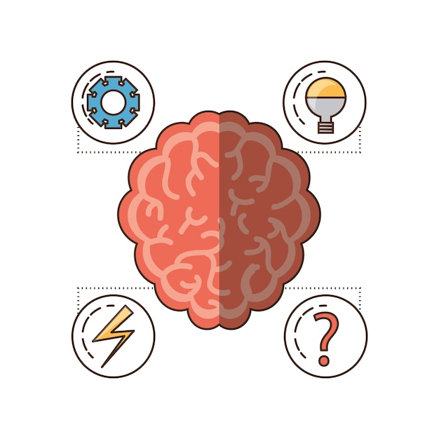 Gehirn- und ikonensatz des geisteshitzes verstehend und friedlich