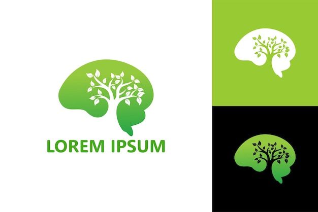Gehirnbaum-Logo-Vorlage-Design-Vektor