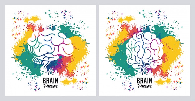 Gehirnkraft mit farbspritzern