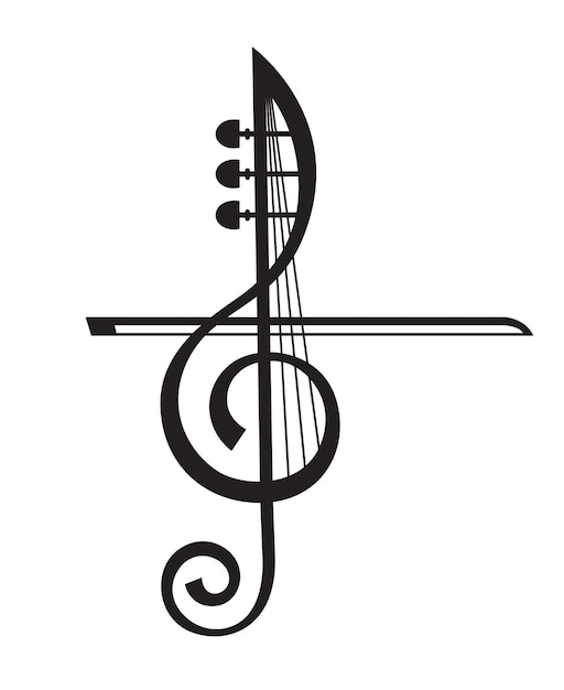 Geige und Violinschlüssel
