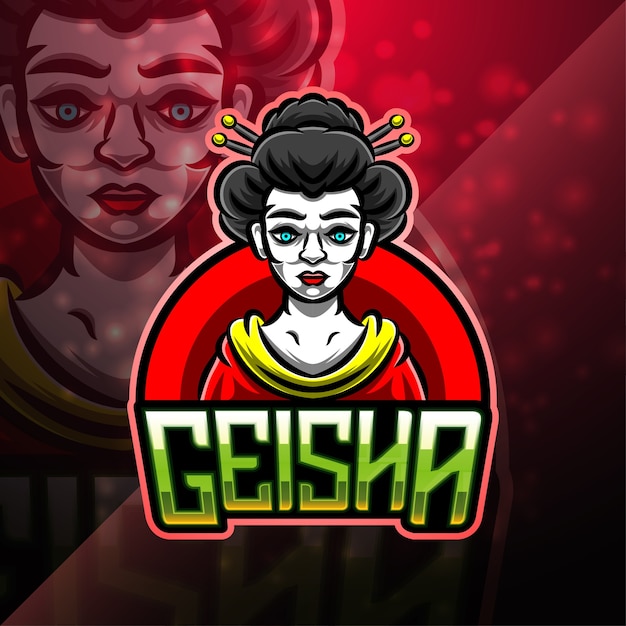 Geisha Sport Maskottchen Logo Design