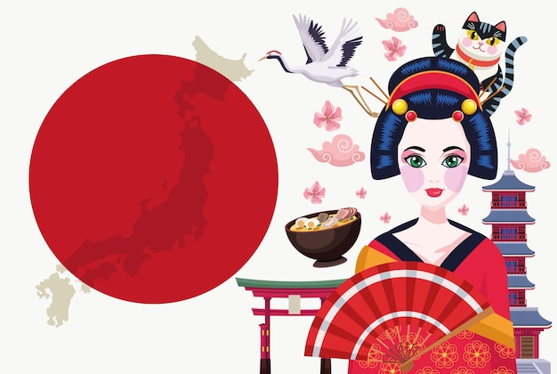 Geisha und Roter Mond