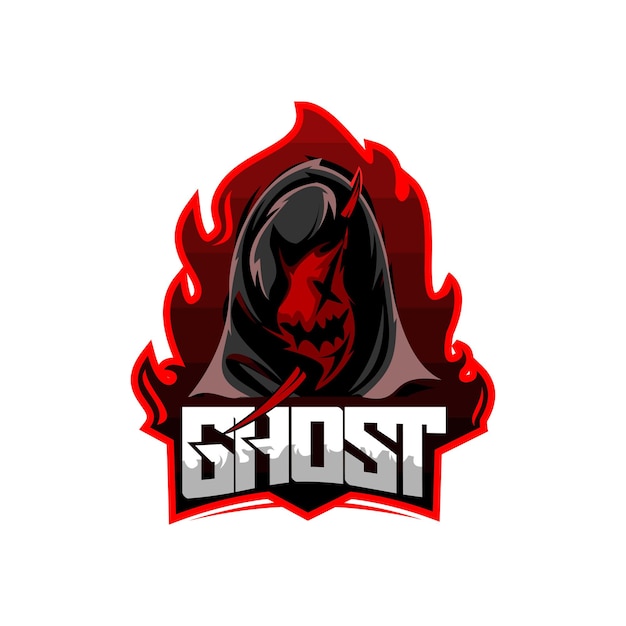 Geist mit rotem hoodie phantom e sports logo design