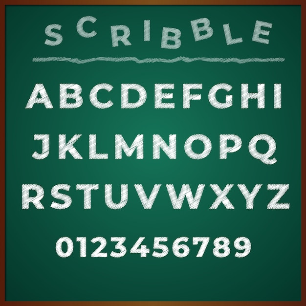 Gekritzel-Guss-Alphabet-Handzeichnungs-Vektor