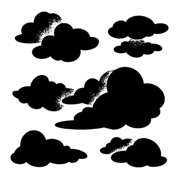 Vektor gekritzelsatz wolkenvektorillustration