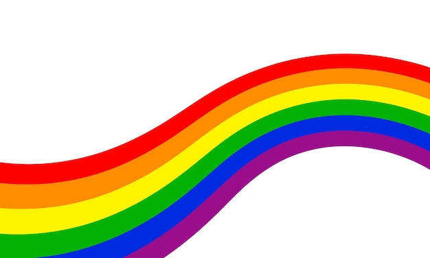 Gekrümmtes Regenbogen-Pride-Banner Vektor LGBT-Großes-Flagge Regenbogsband Illustration Wellenbogen-Ribbon