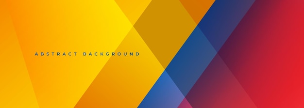 Gelb, rot und blau abstrakte moderne breite Banner mit geometrischen Formen Bunter abstrakter Hintergrund