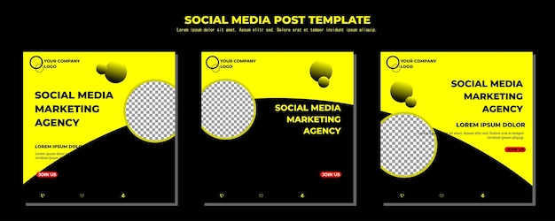 Gelb schwarz vector social media post template vektorgrafiken, illustrationen und text