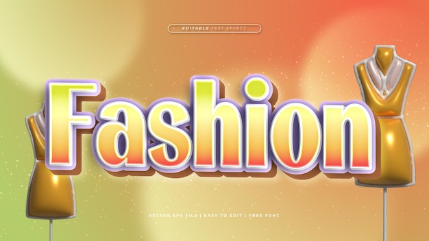 Gelb-Weiß Mode 3D-bearbeitbare Text-Effekt Schriftart