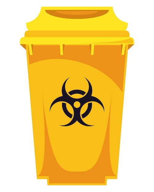 Gelbe abbildung für giftige abfallbehälter