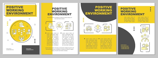 Gelbe broschürenvorlage für gute arbeitsumgebung