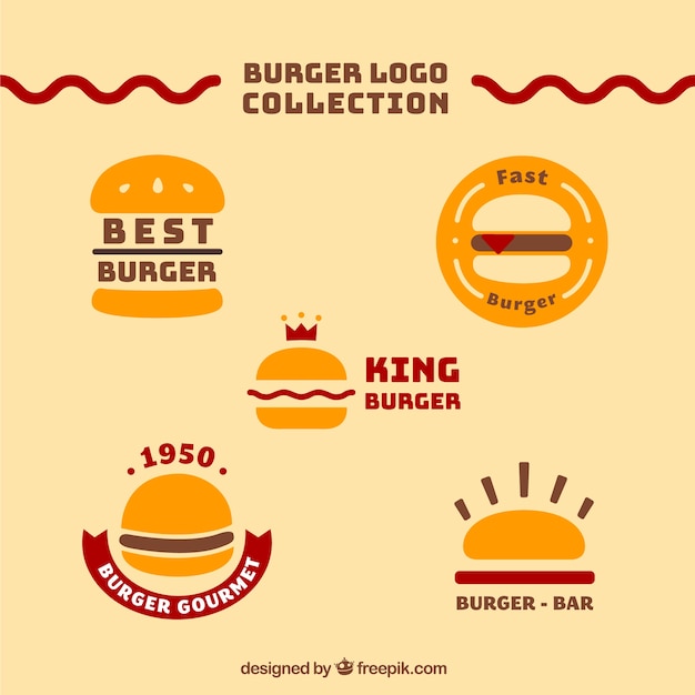 Gelbe burger-logo-kollektion