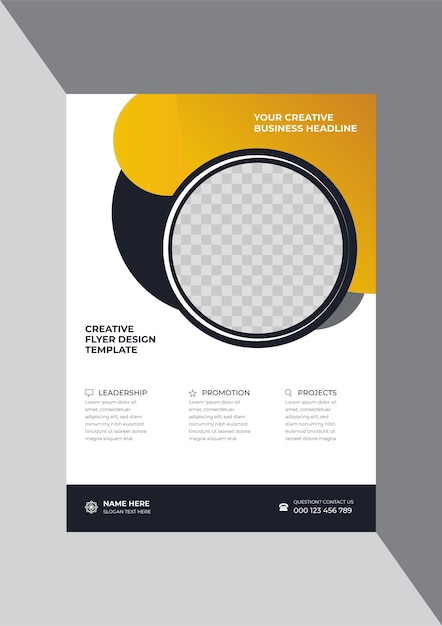 Gelbe Designvorlage für Unternehmensflyer