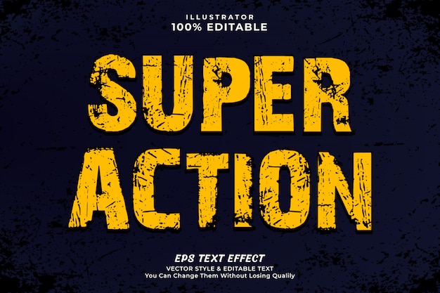 Vektor gelbe farbe action text style effektvorlage