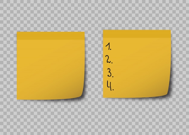 Vektor gelbe haftnotizen