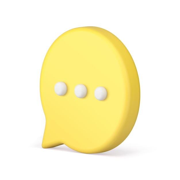 Gelbe Sprechblase, Cyberspace-Nachricht, Chatbox, Kommunikation, isometrisches 3D-Symbol, realistischer Vektor