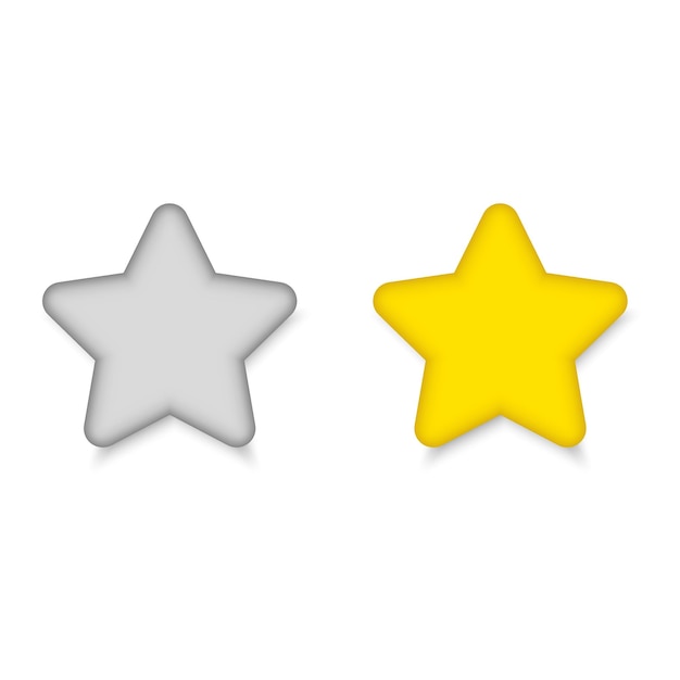 Gelbe Sterne glänzende Farben Erfolge für Spiele Kundenbewertungs-Feedback-Konzept