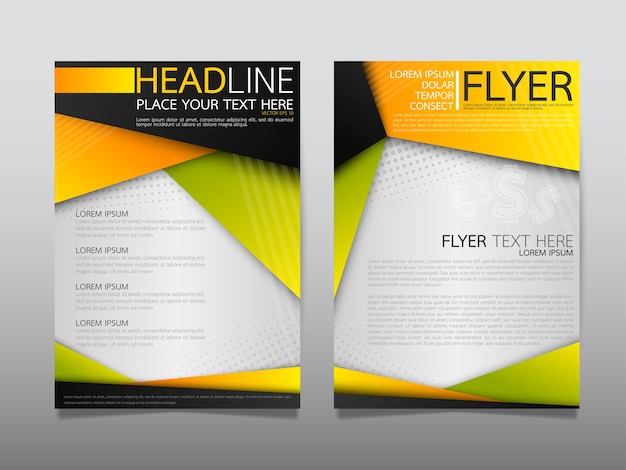 Vektor gelbe vorlage abdeckung business broschüre layout.