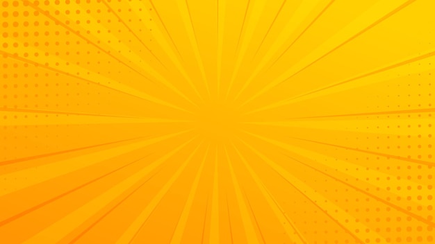 Gelber Comic-Zoom-Linien-Hintergrund