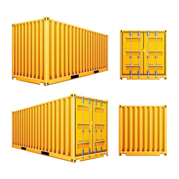 Gelber container der ladung 3d