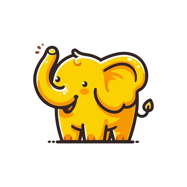 Vektor gelber elefant ai generiertes bild