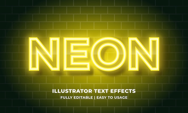 Gelber Neon-Texteffekt
