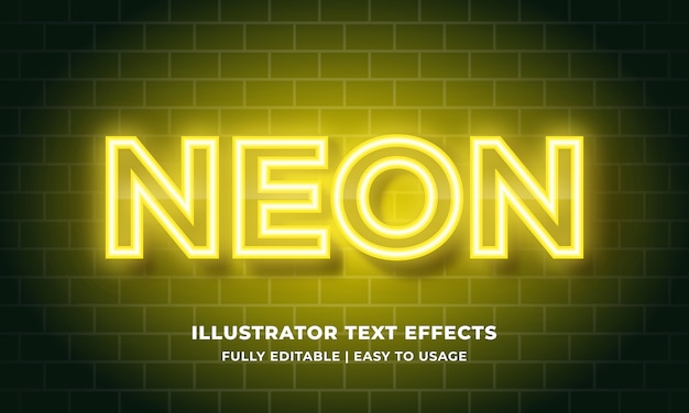 Vektor gelber neon-texteffekt