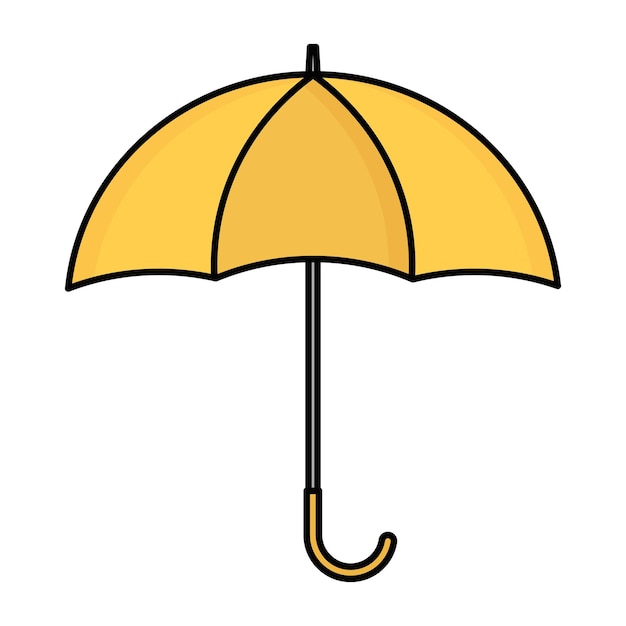 Gelber Regenschirm für Regenwetter im geöffneten Zustand