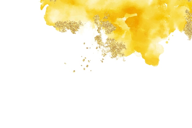 Gelber und goldener splash-aquarell-hintergrund