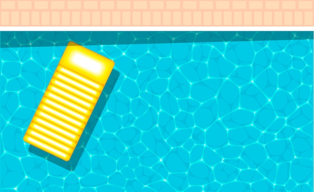 Gelbes aufblasbares Schwimmen in einem erfrischenden Schwimmbad