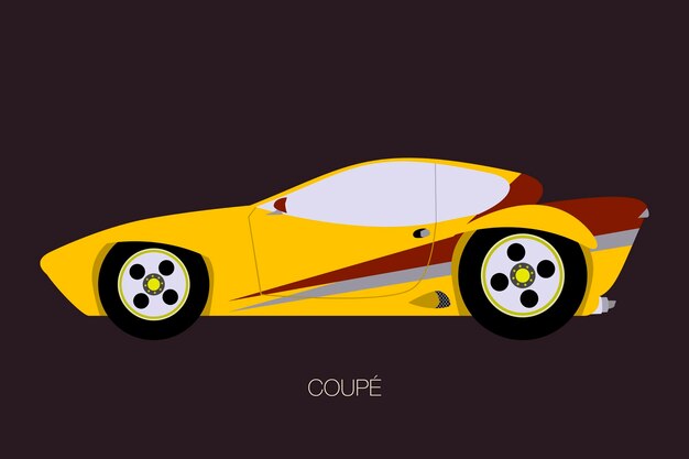 gelbes coupe auto flache designart