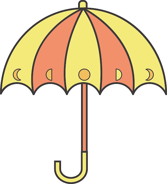 Gelbes Gekritzel-offenes Regenschirm-Element