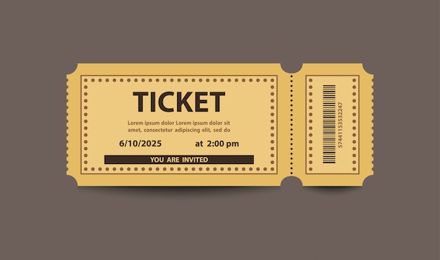 Gelbes Papier-Stub-Ticket