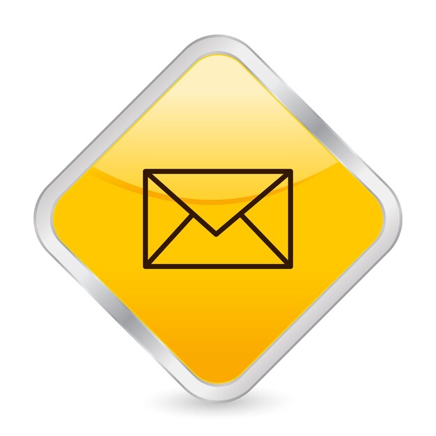 Gelbes quadratisches Symbol für E-Mail