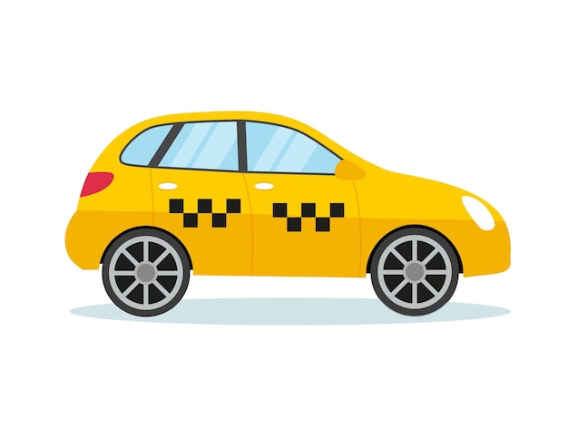 Gelbes taxi. taxi-service-konzept. vektorillustration im flachen stil