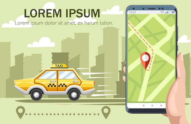 Gelbes Taxi. Taxi-Service-Konzept.