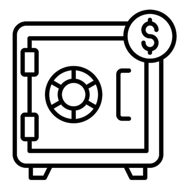 Geld gefüllte Vault-Vektor-Illustrationsstil